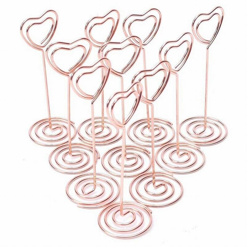 Card Holders Desktop Clip Heart Pattern Heart-shaped Iron