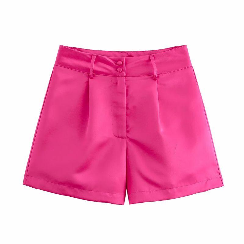 Kaslead New Arrival Women's Clothing Fashion Style Stylish Simple and Versatile High Waist Bag Buckle Multicolor Shorts
