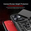 KEYSION Shockproof Armor Case for Itel A90 4G Silicone+PC Slide Camera Lens Protection Ring Stand Phone Back Cover for Itel A90