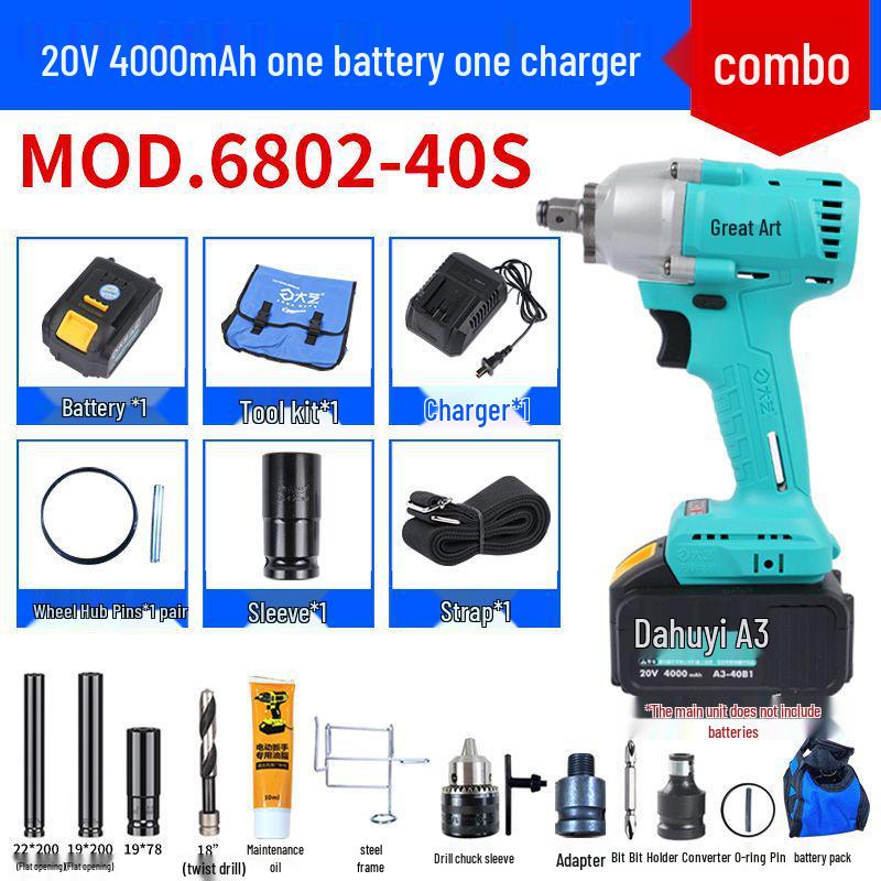 Large Brushless Impact Wrench with Lithium Battery for Scaffolding