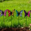 12 Inch Butterfly Garden Stake Decorative Metal Butterfly Stake Outdoor Colorful Butterfly Yard Art for Lawn Porch Pathway Yard Patio Plant Pot Decor