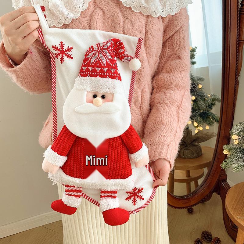 3D Knitted Santa Claus & Snowman Gift Bag Christmas Tree Decorations
