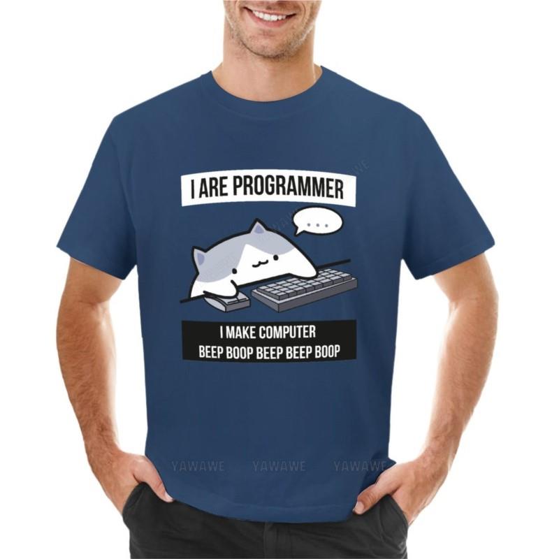 Unisex Tshirts Boys White Black Tops I Are Programmer (Cat Programmer) Tshirt Anime Clothes Sports Fan Tshirts Unisexs T Shirts