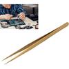 Precision Tweezers, AntiMagnetic Soldering Tweezers, Resistant, Long Life, Aluminum Alloy, For Watches (Gold)