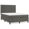 VidaXL Lit à sommier tapissier et matelas Gris foncé 140x200cm Velours - Modèle 3143026