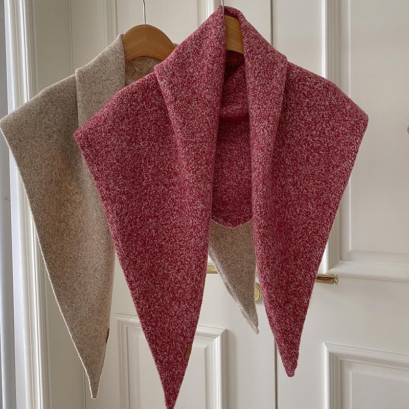  Korea Styles Wool Scarf Triangular Women Winter Warm Collar Headscarf Shawls Neckerchief Hijab Wraps