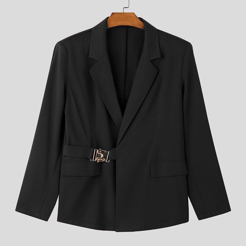 

INCERUN Мужской пиджак с лацканами и длинным рукавом, одна пуговица, тонкие пальто L