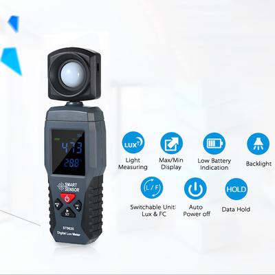 SMART SENSOR Cyfrowy luksowy wyświetlacz LCD Ręczny iluminometr