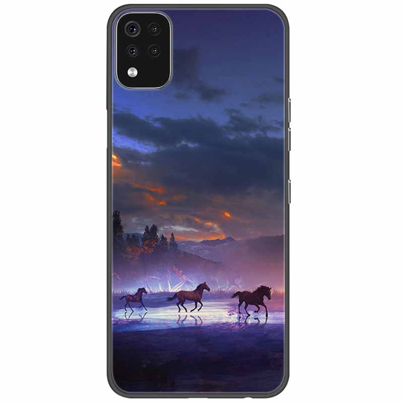 Phone Case For LG K42 K52 K62 Q52 Case Soft Painted Wolf Silicone Black Covers For LG K62 Cases K 42 Shockproof Funda for LGK52