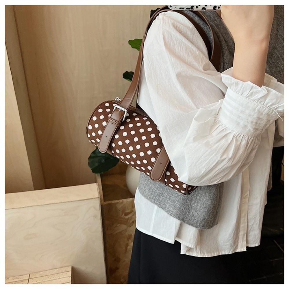 Luxury Elegant Polka Dot Handbag PU Zipper Closure Shoulder Bags Polka Dot Pattern Underarm Bag for Women