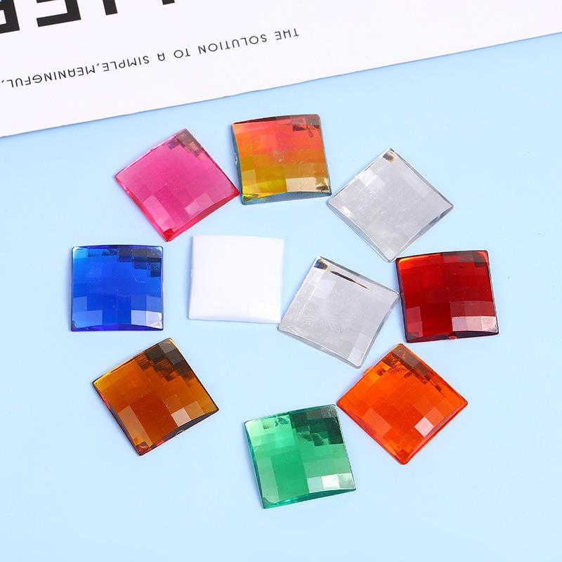 Flat Bottom Square Acrylic Rhinestone for DIY Apparel, Jewelry, and Crafts