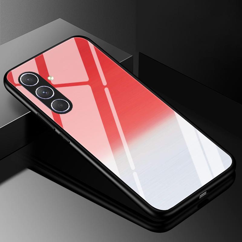Hartowane Szklane Etui na Telefon Dla Samsung Galaxy A05 A05S Pokrowiec A15 A14 A24 A34 A25 A54 4G 5G Luksusowy Twardy Tył Zderzak A04 A04S A04E