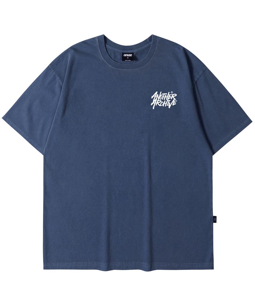 ANOTHER ARCHIVE Pigment Graffiti Logo Short Sleeve T-Shirt_Dark Green