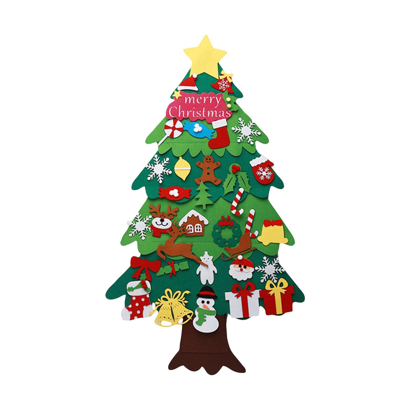 

Набор для создания рождественской елки своими руками с детскими украшениями, рождественские подарки, новогодние украшения для двери/стены, взаимодействие родителей и детей One Size