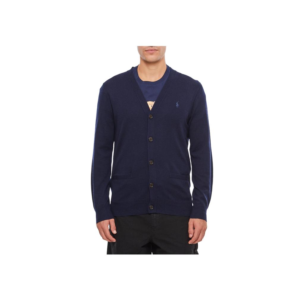 Polo Ralph Lauren FW25 Small Pony Logo Embroidered Cotton Linen Blend Single-Breasted Long Sleeve Knit Sweater Men sweater MNPOSWE16821493-400