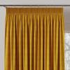 Milas Gardine mit Kräuselband Samt Gelb Glatt 140x260 cm