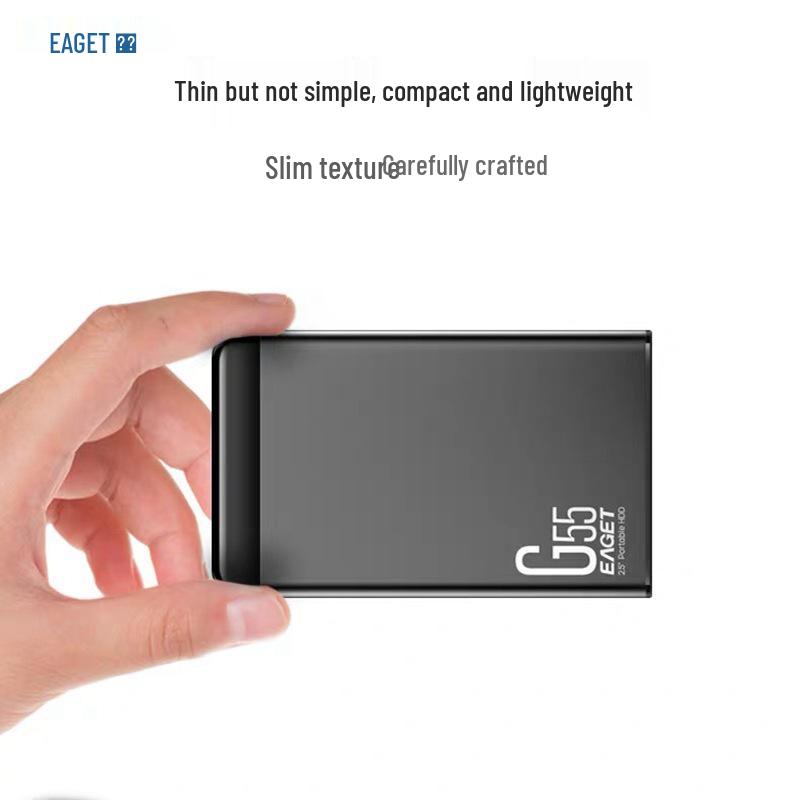 Eaget G55 2.5-inch Portable External Hard Drive, 1TB High-Speed USB 3.0 for Computer & Mobile Phone