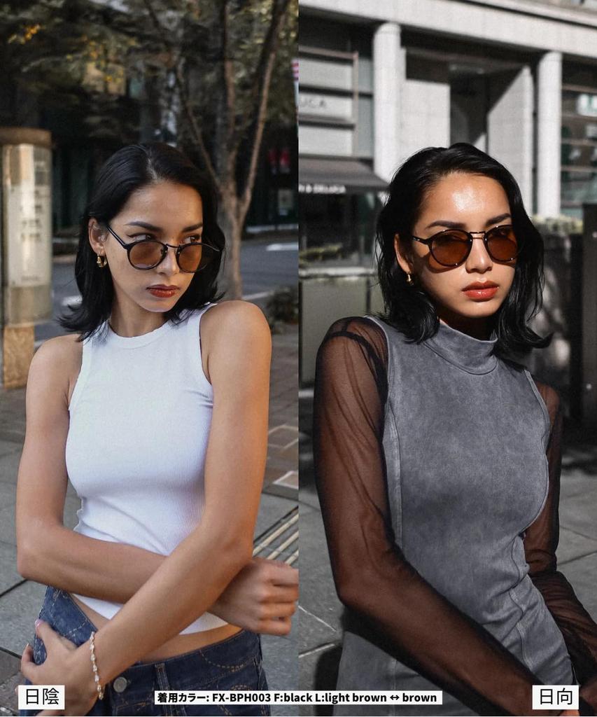 Photochromic Polarized Boston Sunglasses Brand Popular Stylish Fashion Glasses UV Protection [Flex] (Fblack Llight brown-brown) Women's Men's
