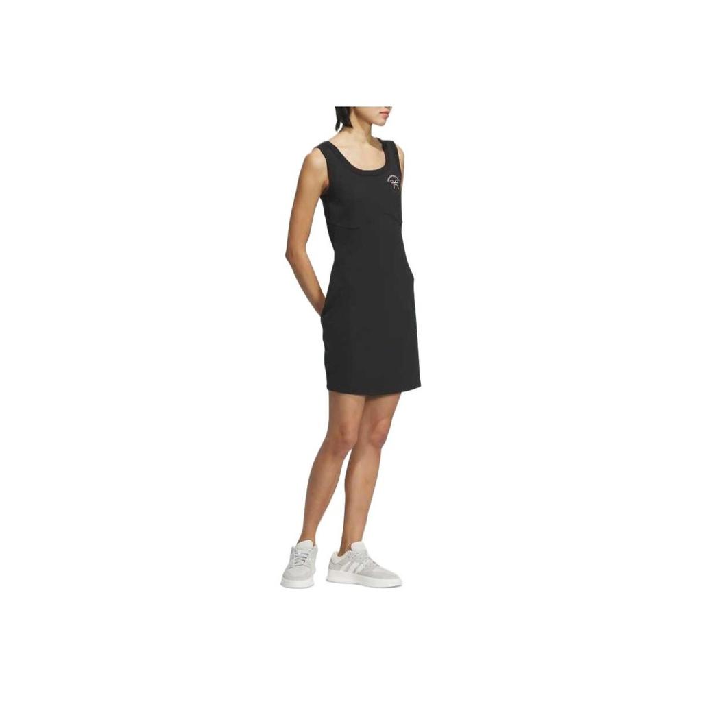 Adidas Sportswear Lifestyle Series Slim Fit Comfortable Breathable Soft Sleeveless Dress Women Dresses Black JY7651