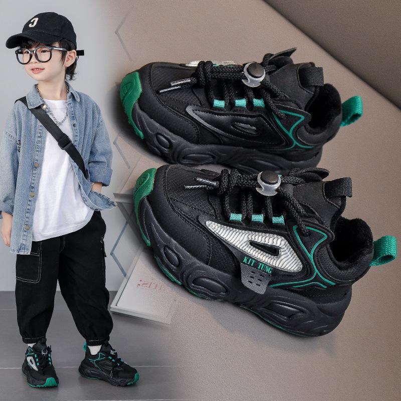 2025 Jungen Leder Atmungsaktiv Rutschfest Weiche Sohle Sneaker für Frühling und Herbst