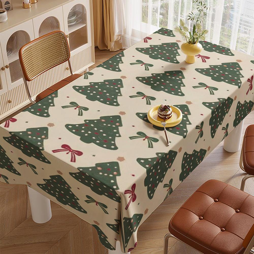 

Christmas Tree Pattern Tableclothkitchen Restaurant Tablecloth Outdoor Picnic Tablecloth Holiday Party Decoration 140x180cm