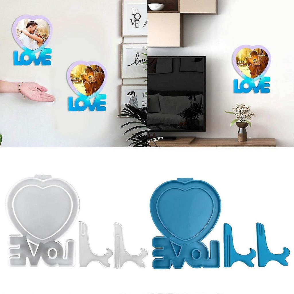 Love Photo Frame Mold Silicone Bracket Mold Display Stand Resin Casting Mold