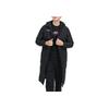 Li Ning Side Split Warm Solid Color Long Hooded Cotton Coat Men Coats Black AFMT025-1
