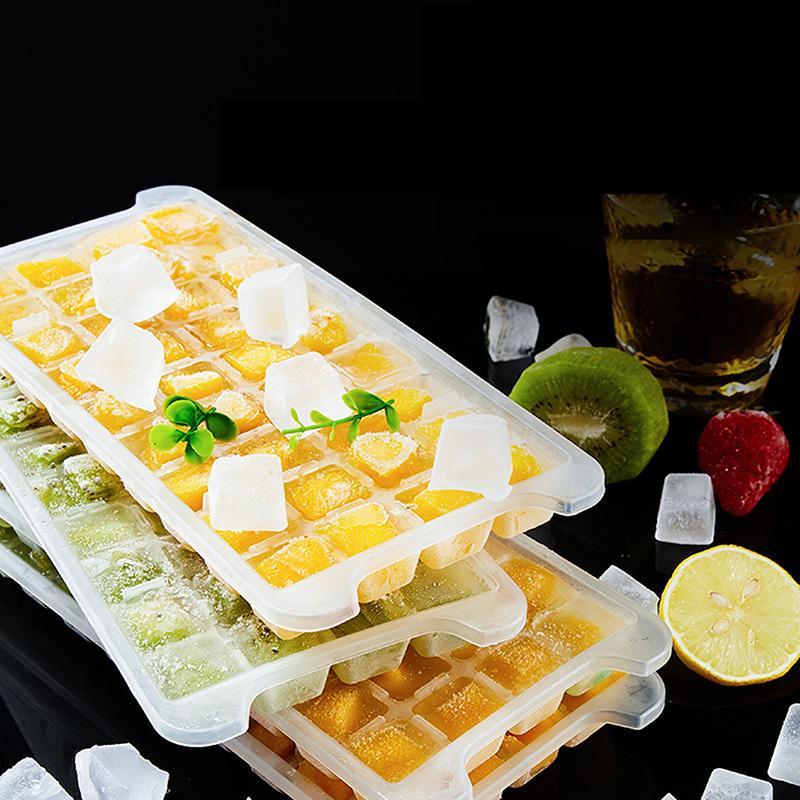 Food Grade Pp Ice Cube Mold Trays 36/72/144 Ice Cube Trays Reusable Ice Tray With Lid Super Easy Release Ice Cube Molds