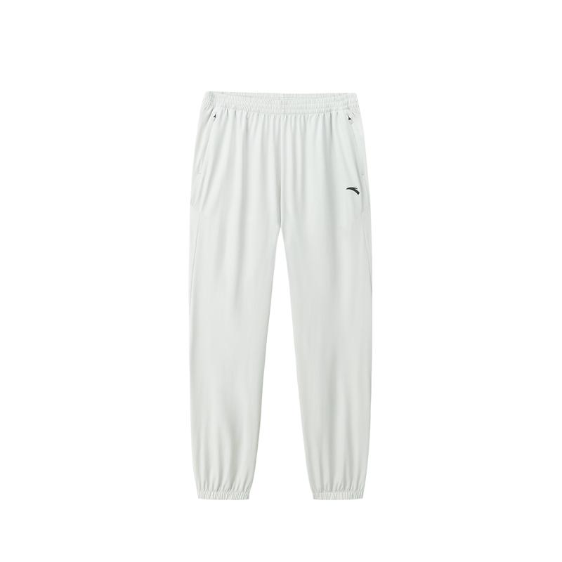 Anta Mens Woven Sports Long Pants Summer Training Casual Pants Men bottoms Ice-Blue Gray 952627523-1 M