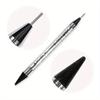 Nail Art White Dual-head Wax Pen With Diamante Embellishment And Rhinestone Picker, Crystal Rhinestone Applicator Tool