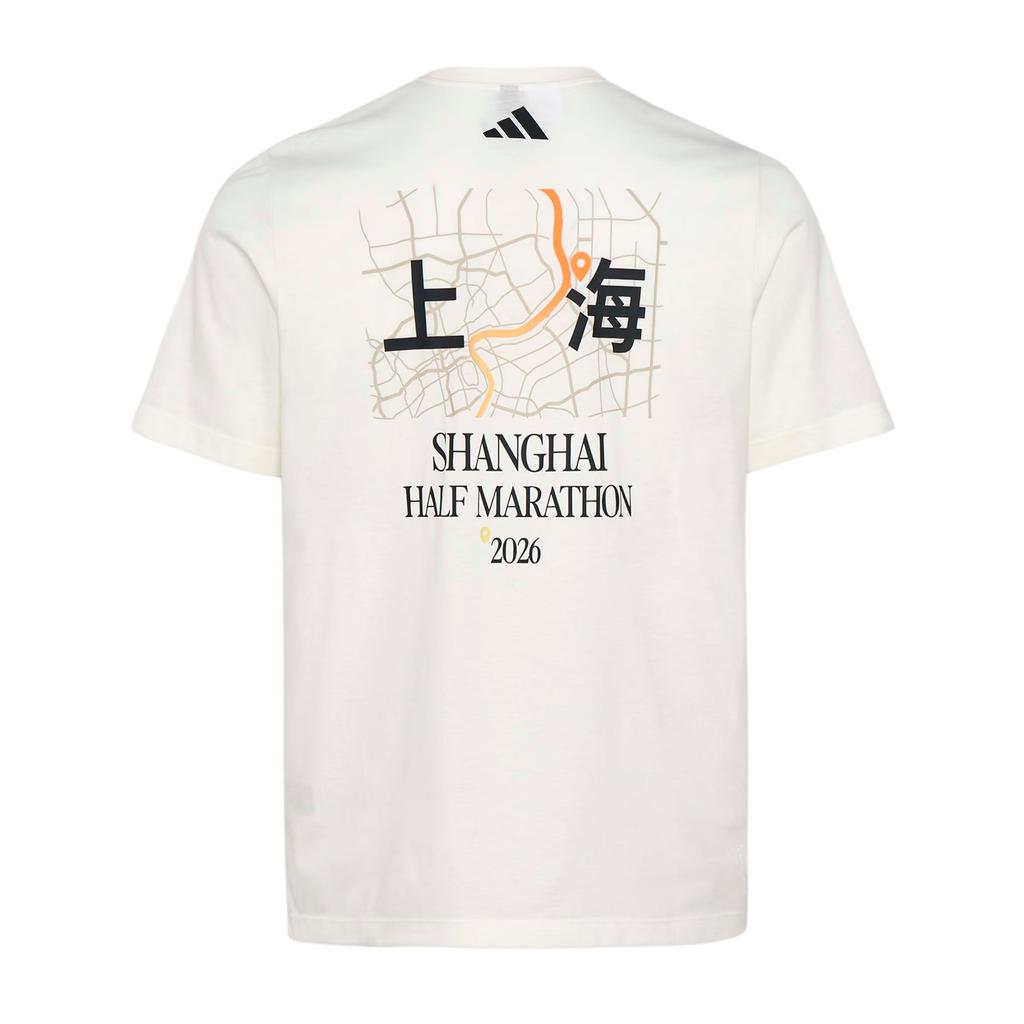 adidas Marathon Shanghai Half Event Culture Limited Edition Crew Neck Pullover Sports Short Sleeve Running T-Shirt Unisex Tops KU5578