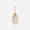 New Titanium Steel 12 Birthstone Pendant DIY Accessories Necklace Square Colored Zircon Pendant Color Preservation