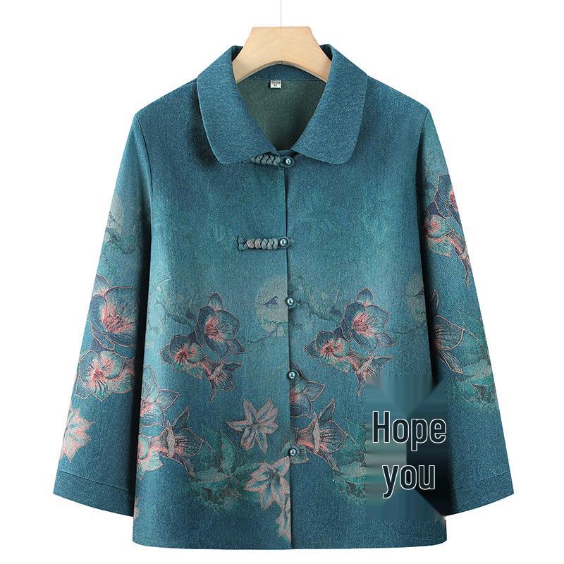 2025 Spring Collared Shirt & Coat for Middle-Aged and Elderly Women