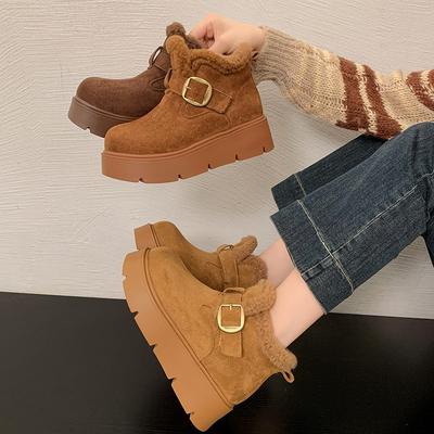 Thick-soled Heightening Snow Boots Women's New Winter Piled Thickened Thermal Cotton Shoes Women's Shoes