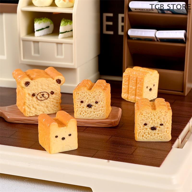 5 PCS Cute Dollhouse Miniature Kitchen Food Toy Bagged Toast Bread Model Home Decor Kid Play Toy Micro Landscape Ornaments Gifts