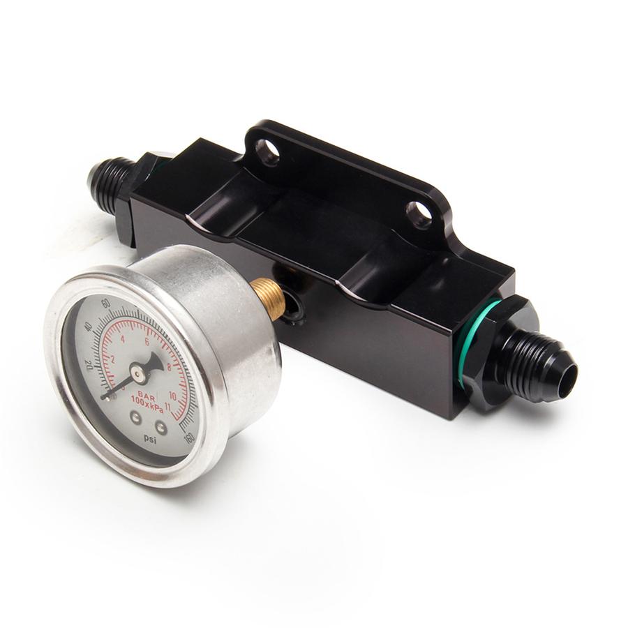 Performance Universal Black Billet Aluminum Inline 6 AN AN6 Fuel Filter 1/8 NPT