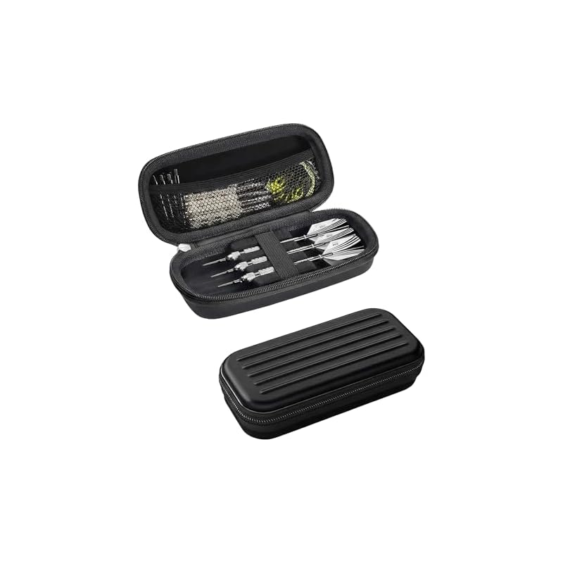 [Holds 3 Darts] EVA Material Dart Case, Impact Resistant, Large Capacity, Black, Compatible with Shafts and Dart Cards, Portable