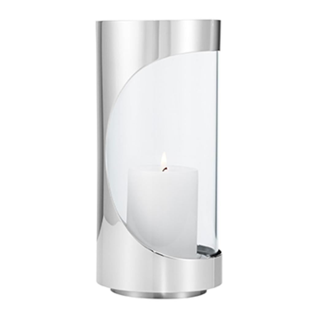 Georg Jensen Candle Holder, Small, Chrome Contours, Silver, Diameter 11cm X Height 22cm, 10020461