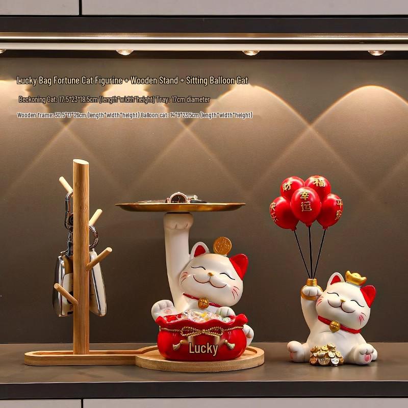 Cat Figurine - Perfect for Home Entry, Living Room, Wine Cabinet, or Shoe Cabinet Decoration; Ideal Housewarming Gift