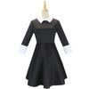 Costume Cosplay Mercoledì Famiglia Addams Protagonista Femminile con la Stessa Uniforme Scolastica