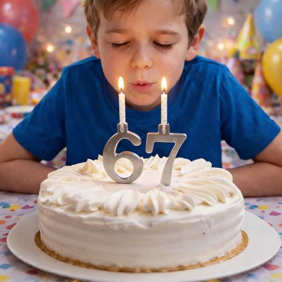 Number Candle Holder Set Reusable Silver Digital Birthday Cake Candle Holder 0-9 Numbered Cake Topper Decoration for Birthday Anniversaries