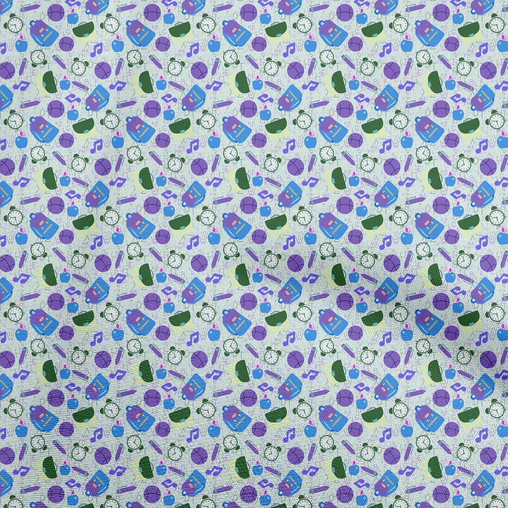 oneOone Cotton Flex Medium Blue Fabric Kids  Sewing Fabric By The Yard Printed Diy Clothing Sewing Supplies 40 Inch