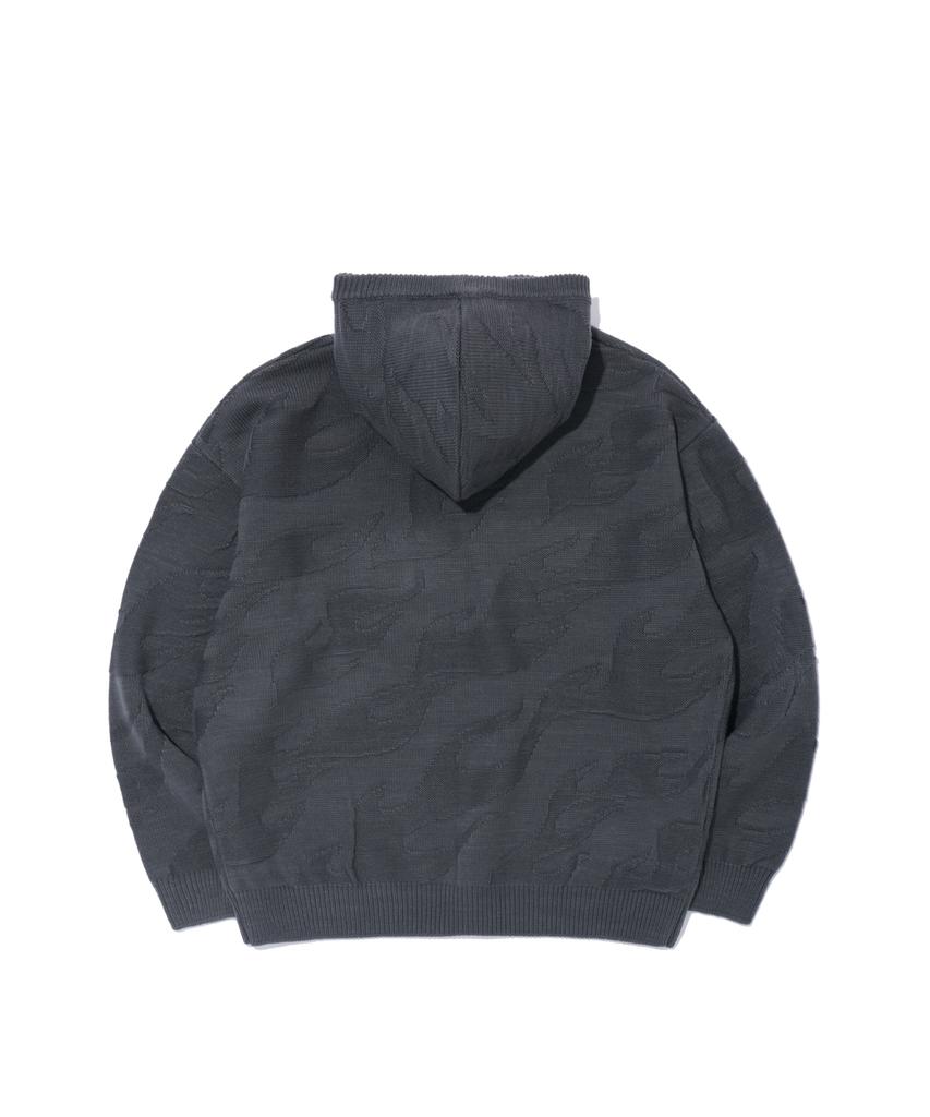 CRITIC Flame Hood Knit Charcoal