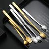 17/15cm Langer Griff Kaffeerührlöffel Löffel Neu Edelstahl Gold Silber Löffel Teelöffel Für Küche Bar Getränke Muddler Rührer