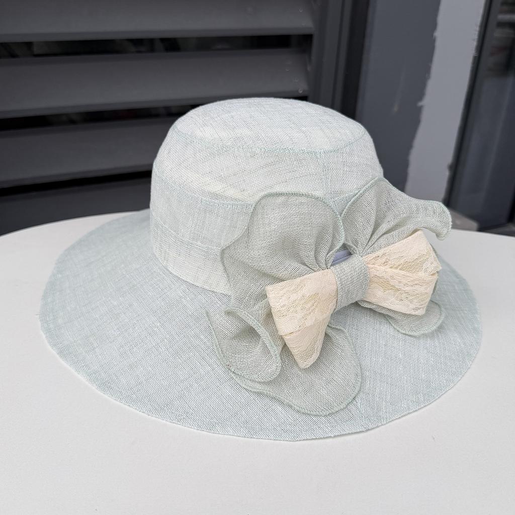 Spring and summer outdoor big eaves sunscreen bucket hat fashion casual linen breathable beach hat ladies sunshade basin hat