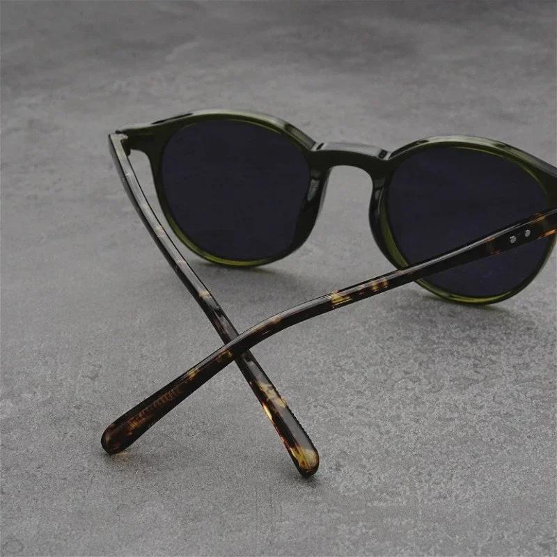 Men's Women's Retro Personalized Classic Round Frame Myopic Sunglasses Ultra-light and Comfortable UV Protection Myopic Glasses