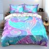 Set Copripiumino Coda di Sirena Gradiente Pastello Cuore a Bolle Kawaii per Ragazze Include 1 Copripiumino e 2 Federe Regalo