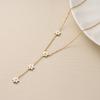 White Shell Flowers Pendant Necklace for Women Simple Stainless Steel Gold Color Chain Choker Sweet Bohemian Zircon Gift