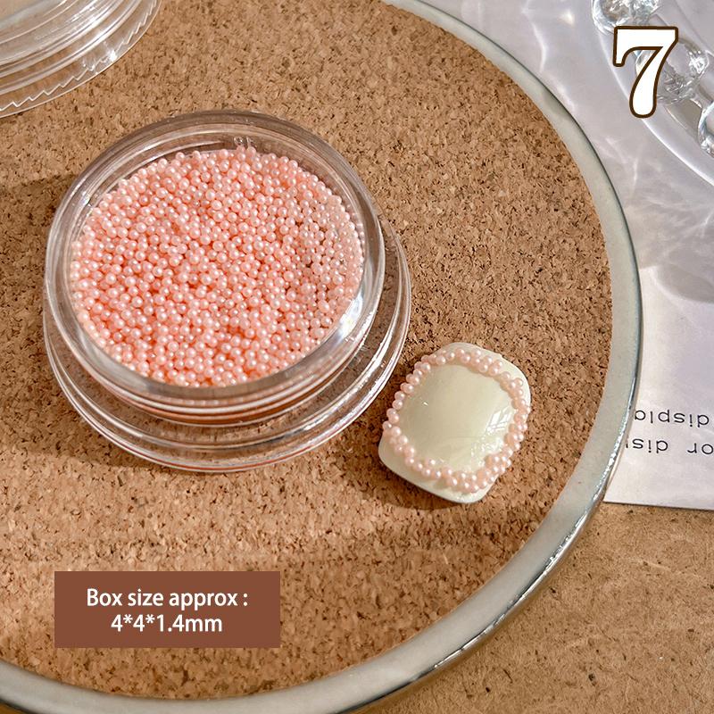 Nail Art Colored Beads Micro Mini Micro Iridescent Nail Charms Glitter Nails Art Tiny Bead Nail Art Pearls For Nail Decor