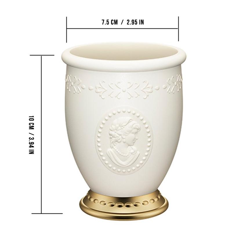 Laduree Embossment Make-up-Pinselhalter – Weiß/Rosa – Luxuriöses Beauty-Kosmetikpinsel-Aufbewahrungsetui